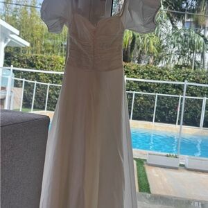 Chic Cream Puff Sleeve Wedding Dress